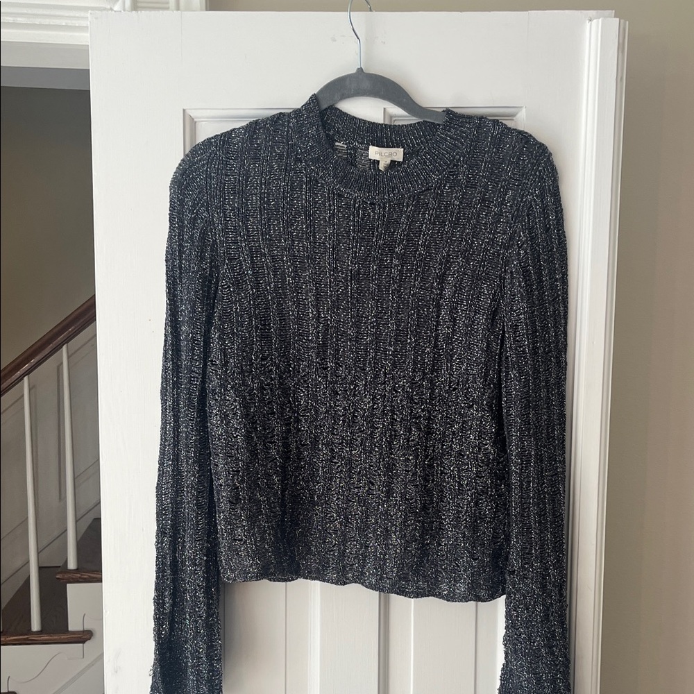 Pilcro Metallic Knit Sweater